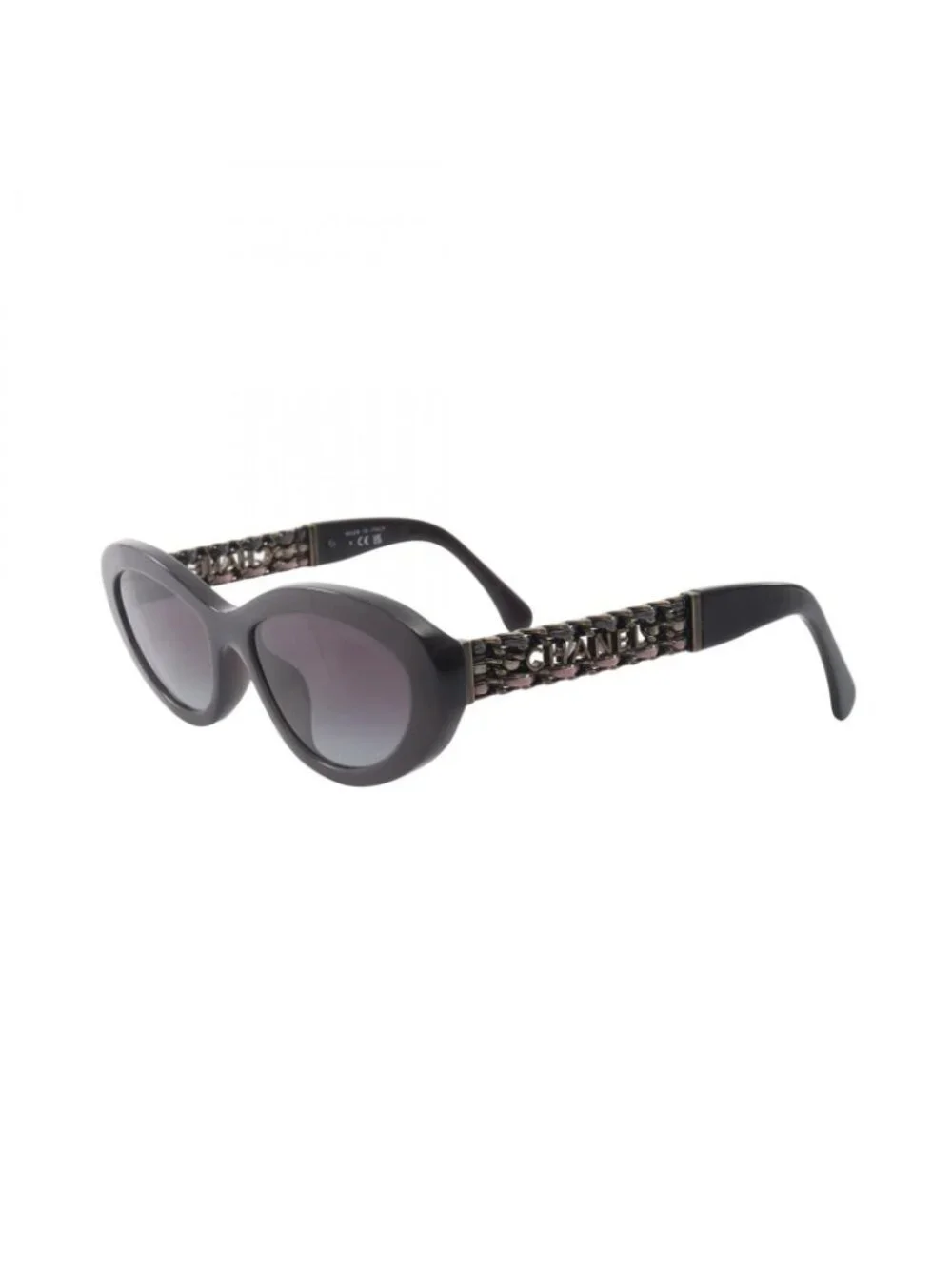 Chanel Sunglasses Logo Chain Gradient Lens Leather Eyewear